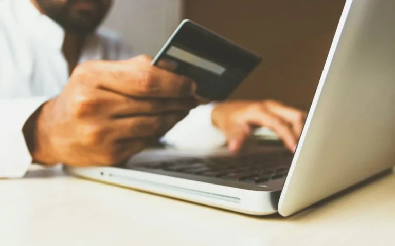 Customer paying by card on a WooCommerce online store