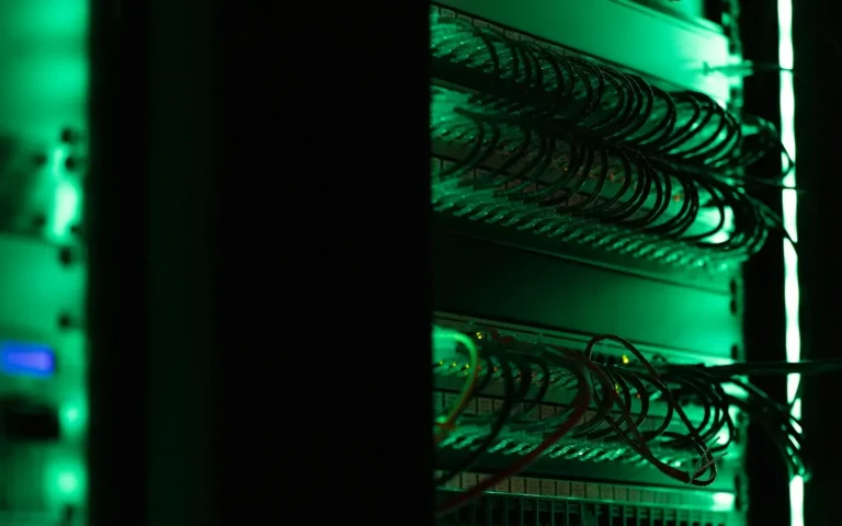 Server rack used for WordPress hosting and site migration