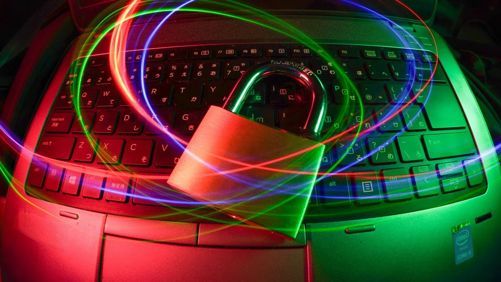 Padlock on a laptop for a WordPress security checklist